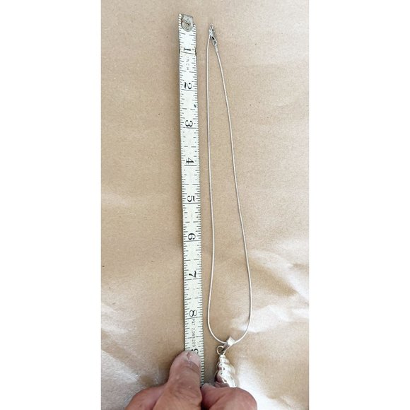 Sterling Silver 925 Shell Earrings And Necklace On Chain - Picture 7 of 8